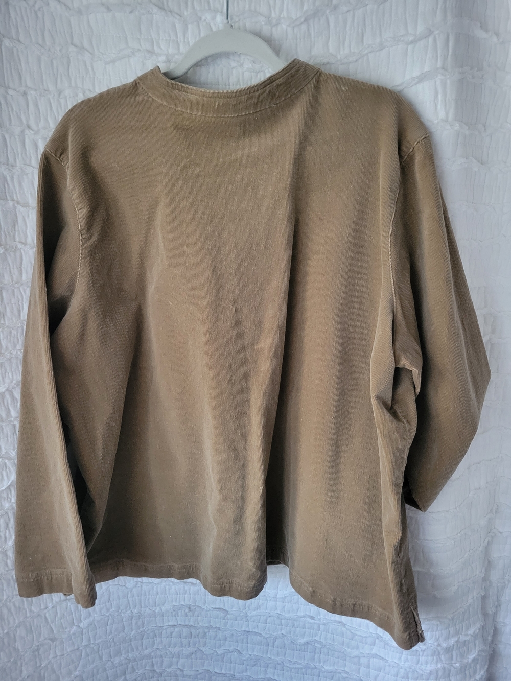 Vintage Denim&Co Tan Lightweight Collarless Shirt Jacket - Picture 9 of 12